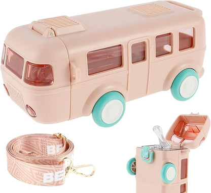 Contemporary 2-in-1 Toy Bus for Kids with Water Bottle,Bus Shaped with Movable Wheels