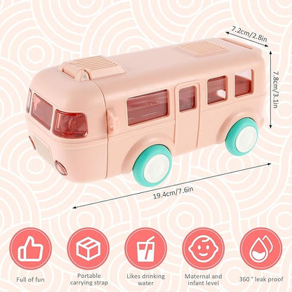 Contemporary 2-in-1 Toy Bus for Kids with Water Bottle,Bus Shaped with Movable Wheels