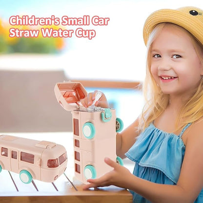 Contemporary 2-in-1 Toy Bus for Kids with Water Bottle,Bus Shaped with Movable Wheels