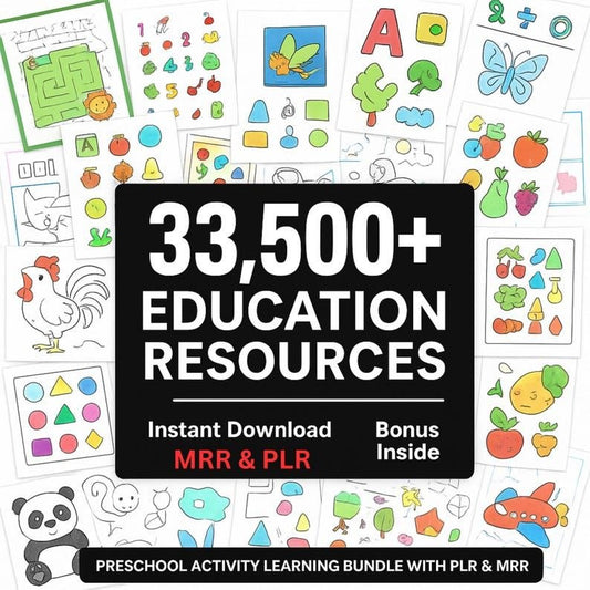 20,000+ Kids Printable Activity Pack | Preschool Learning Worksheets Bundle | Instant Digital Download